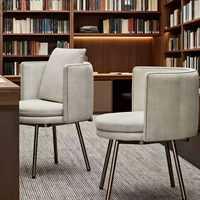 Chaise de salle à manger italienne de luxe, chaise de négociation individuelle de designer moderne pour hôtel, villa, bureau de vente, chaise de lecture