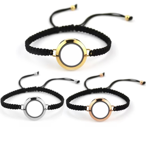 <span class=keywords><strong>Pulsera</strong></span> de ceniza con medallón de memoria viva para mujer, medallón de tornillo giratorio de acero inoxidable, abalorio flotante con urna de cordón ajustable - Product Image 1