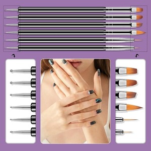 Set de Pinceles para Decoración de Uñas, Kit de Pinceles para Manicura con Limas de Uñas, Herramientas para Cutículas, Secador y Accesorios para Pedicura - Product Image 3