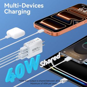 Chargeur universel haute vitesse 2 USB C USB A multi-ports pour <span class=keywords><strong>iPad</strong></span> Pro, voyage, maison, bureau, chargeur rapide double USB C 40W, adaptateur secteur - Product Image 3