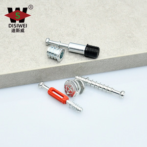 Conector 3 en 1 Disiwei M6, tornillo autorroscante, accesorio de ferretería para bloqueo de rueda excéntrica para muebles - Product Image 2