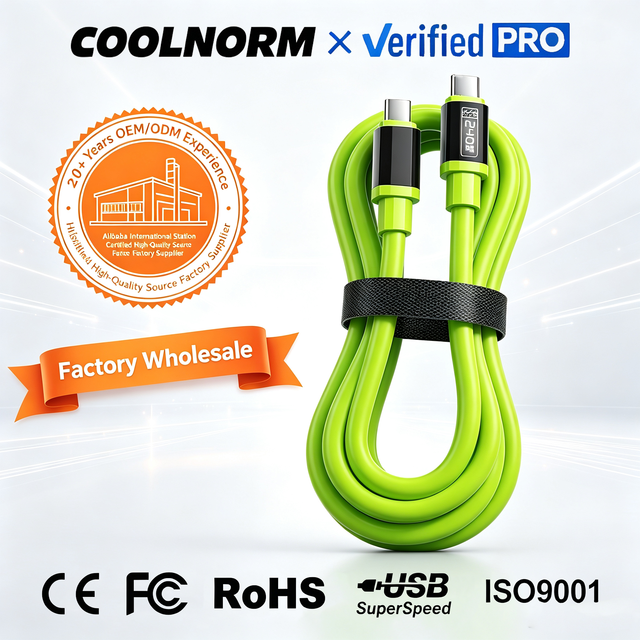 Fast Charging Data Cable 240W Silicone Gel Smartphone & Tablet Data Cable with Smart Fast Charging Compatible for for USB-C