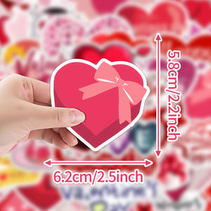 50 Piezas de Pegatinas de PVC Impermeables con Recorte, Diseño Irregular, Estilo Graffiti, con Acabado Brillante, para Decoración del Día de San Valentín, <span class=keywords><strong>Jack</strong></span>&<span class=keywords><strong>Sunny</strong></span> - Product Image 2