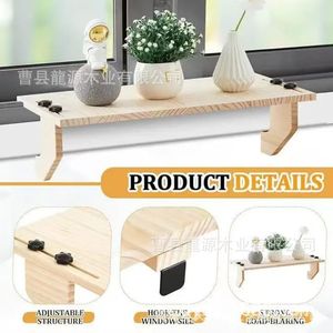 Longyuan Wooden Window Sill Extender Solid Wood Detachable Multi Purpose No Drill For Bedroom And Living Room Storage - Product Image 2