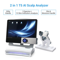 Analyseur de cuir chevelu intelligent Bitmoji T5 Ai, analyseur de cheveux à 3 spectres, scanner d'analyse des cheveux, analyseur intelligent du cuir chevelu et de la peau 200x HD