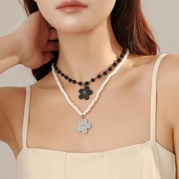 Chain Pearl Necklace Setting Luxury Fine Jewelry Earrings Fashion
