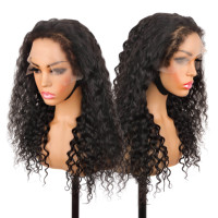 Pelucas OrientFashion 100% Cabello Humano, Cabello Camboyano Virgen con Frente de Encaje, Pelucas de Cabello Humano Sin Procesar para Mujeres Negras, Cabello con Ondas de Agua