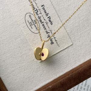 Collar con Colgante de Plata de Ley S925, Diseño de Manzana en Rodajas, Simple, Fresco, con Significado, Ideal para Regalo, Colgante de Moda para Clavícula - Product Image 2