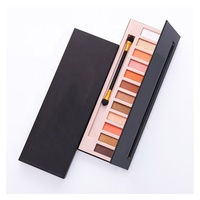 Einzelne Matte Pigmentierte 12-Farben Plastik Make-up Gepresste Glitzer Private Label Kosmetik Lidschatten-Palette mit Eigenem Logo