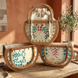 Bolsos de Hombro de Mujer de Ratán con Forro de Poliéster - Product Image 4