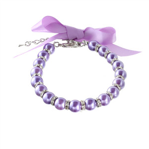 Collar de perlas para perros y gatos con accesorios ostentosos y lazo de cinta, joyería para cachorros y mascotas - Product Image 4