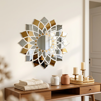 Miroir mural décoratif en acrylique Lotus Mandala, combinaison artistique pour salle de bain, salon et hall d'entrée