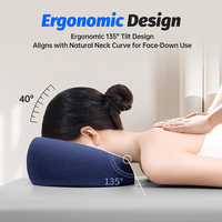 Oreiller de massage en mousse à mémoire de forme ovale irrégulier pour le visage, coussin de massage pour salon de beauté, spa, soins du visage, relaxation, lavable