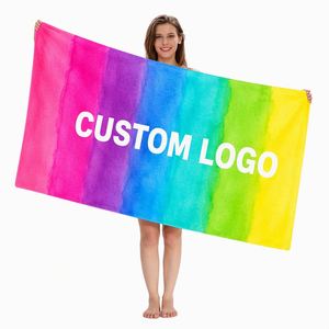 Candy Color Stripe <b>Beach</b> <b>Towel</b> Custom Logo OEM - Product Image 1