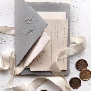 Papier offset recyclé de qualité supérieure pour impression numérique Vanille, gaufré, pour invitations de mariage, carton personnalisé avec logo - Product Image 3