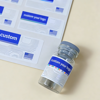 Etiquetas Personalizadas para Viales de Vinilo de 10 ml, 15 ml y 2 ml, Etiquetas Impermeables para Viales de Cosméticos, Etiquetas para Empaque de Péptidos en Polvo