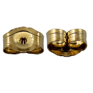 Beadsnice Scrolls <strong>Back</strong> 14K Yellow Gold Ear <strong>Locking</strong> <strong>Earring</strong> <strong>Back</strong> &amp; 14k Gold Stud <strong>Earring</strong> - Product Image 2