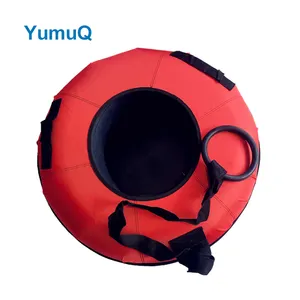 YumuQ 2 Person 100cm Inflatable Round Plastic Doughnut Lands End Adult Snow Sled Tube For Winter Fun