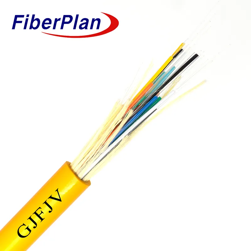 Fiberplan GJFJV 12 Core multimodo interior 2 4 6 8 10 12 24 48 Core cable de fibra óptica
