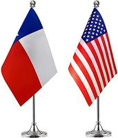 Drapeaux de bureau imprimés personnalisés de haute qualité petit Mini bâton drapeau bureaux salles de conférence décorations support de drapeau de Table