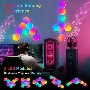새로운 스마트 육각형 LED 벽 램프 RGB 게임 LED 패널 육각형 룸 게이머 벽 장식 음악 동기화 육각형 LED 벽 조명
