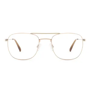 إطار نظارات بصرية معدني للرجال للسيدات بسعر رخيص لتخليص المخزون شعاع مزدوج إطار نظارات معدنية للجنسين
