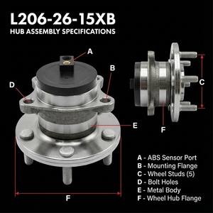 <span class=keywords><strong>Kit</strong></span> de réparation de <span class=keywords><strong>moyeu</strong></span> de roue automobile haute précision GS1D-26-15X pour Mazda 8 2010-2016, roulement de <span class=keywords><strong>moyeu</strong></span> de roue de châssis - Product Image 2