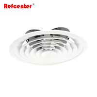 Diffuseur de plafond HVAC rond en aluminium avec registre papillon, pour l'alimentation en air des conduits de climatisation