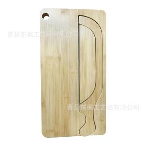 Wooden <b>Bread</b> <b>Knife</b> And Cutting Board Set Serrated Edge Durable Home Use Portable - Product Image 3