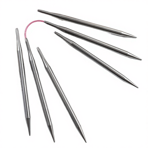 Aiguille à tricoter manuelle en acier inoxydable creux, courte et circulaire de 10 cm, style simple, pour le bricolage - Product Image 4