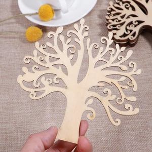 10 Uds. De formas de madera sin terminar en blanco, árbol genealógico, adornos de árbol artesanal de madera para manualidades DIY - Product Image 3