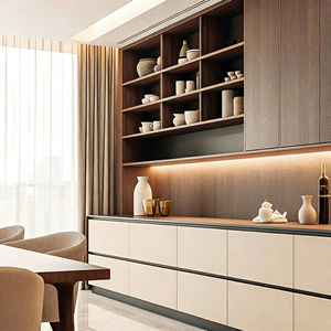 Buffet moderne en bois de chêne massif LKYT, design modulaire, hauteur réglable, extensible, caractéristiques écologiques, rangement pour <span class=keywords><strong>salle</strong></span> <span class=keywords><strong>à</strong></span> <span class=keywords><strong>manger</strong></span> - Product Image 5