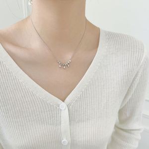 Dylam Charm Jewelry Rhodium 14K Gold Plated Sterling Silver Bright Surface Circle <b>Beads</b> Waterdrop Shape Pendant Necklaces - Product Image 4