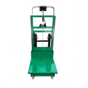 Chariot électrique monte-escaliers en acier vert avec plateforme réglable, chariot de manutention industrielle à quatre roues - Product Image 2