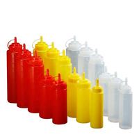 Bouteille à Pression Transparente Multi-Modèles pour Sauce, Bouteilles Squeezable pour Vinaigrette, Crème et Ketchup