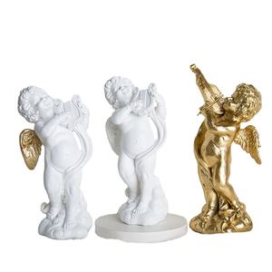 JY europeo retrò angelo scultura carina decorazione statua in resina soggiorno camera da letto ornamento piccolo angelo cupido - Product Image 3