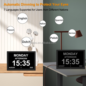 Horloge murale numérique 15 \ "à gradation automatique horloge analogique alarme jour Date mois année affichage démence <span class=keywords><strong>Alzheimer</strong></span> horloge de bureau avec facultés affaiblies - Product Image 5