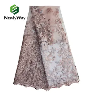 2022 NewlyWay Fancy French Voile Embroidery Net Lace Fabric Dress Making Laces Fabrics For Women Dresses