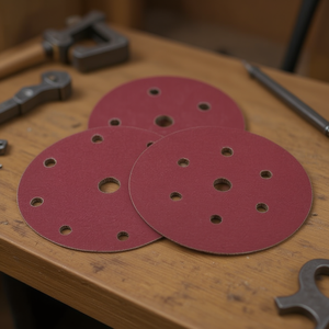 Disco de lija con velcro, grano 100, 8+1 agujeros, abrasivo para pulir madera y metal - Product Image 3