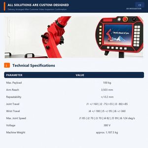 BORUNTE Bras robotisé industriel 6 axes robuste 100 kg BRTIRUS3511A avec pince à fourche personnalisée pour palettisation de marchandises volumineuses - Product Image 3