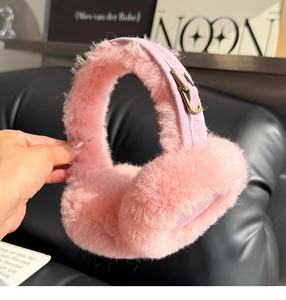 सर्दियों के कारखाने के लिए अनुकूलन क्लासिक शेपस्किन कान गर्म कपड़े और धातु सहायक के साथ शीयरलिंग इयरमफ - Product Image 3