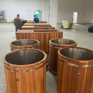 Spa intérieur au design moderne Baignoire à immersion à froid <span class=keywords><strong>Piscine</strong></span> en bois massif de cèdre rouge contrôlée par Wi-Fi - Product Image 2