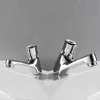 Robinet de lavabo commercial en laiton massif à fermeture automatique, à commande manuelle, temporisé, eau froide uniquement, pour projets de toilettes publiques