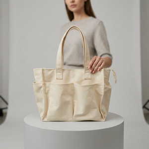 Canvas Tote Bag Medium Size Hand Length Handle Shopping Bag Daily Use Multi-color Options Yellow Beige Pink - Product Image 3