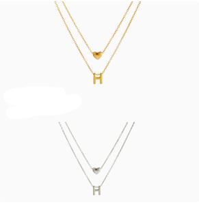 Collar con Letras en Forma de Corazón de Acero Inoxidable con Diseño de Alfabeto X para Hombre y Mujer, Accesorios Transfronterizos - Product Image 6