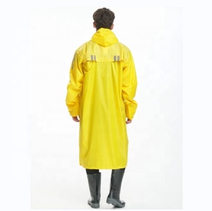 High Quality Men Adults Reusable <strong>Rubberized</strong> <strong>Rain</strong> <strong>Coat</strong> Waterproof Workwear Polyester PVC Rubber <strong>Rain</strong> Jacket Raincoats - Product Image 3