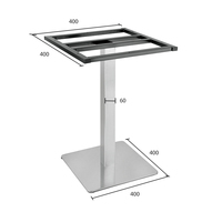 Pied de table carré en acier inoxydable industriel pour tables de café et de salle à manger