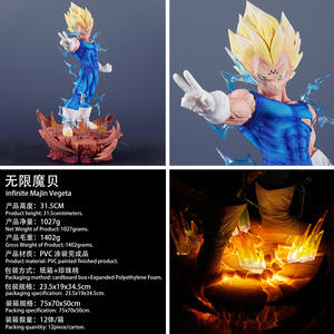 รูปปั้น DBZ เวเจต้า ซูเปอร์ไซย่าบลู GK พร้อมเอฟเฟกต์แสงสีฟ้าและฐานพื้นแตกในชุดต่อสู้แบบคลาสสิกสำหรับอนิเมะ - Product Image 2