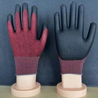 Gants de travail en nylon noir et rouge 18G avec revêtement en mousse de nitrile, fonction écran tactile, gants de protection respirants