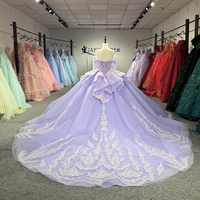 Robe de Quinceañera élégante Jancember 1536 en tulle lilas scintillant, broderie baroque, robe de bal